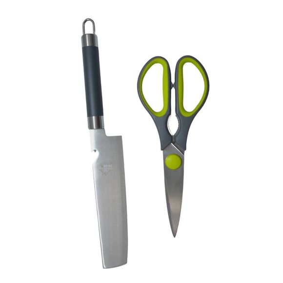 Smart Home 2 Piece Kitchen Scissors and Meat Cleaver Set - Picture 1 of 7